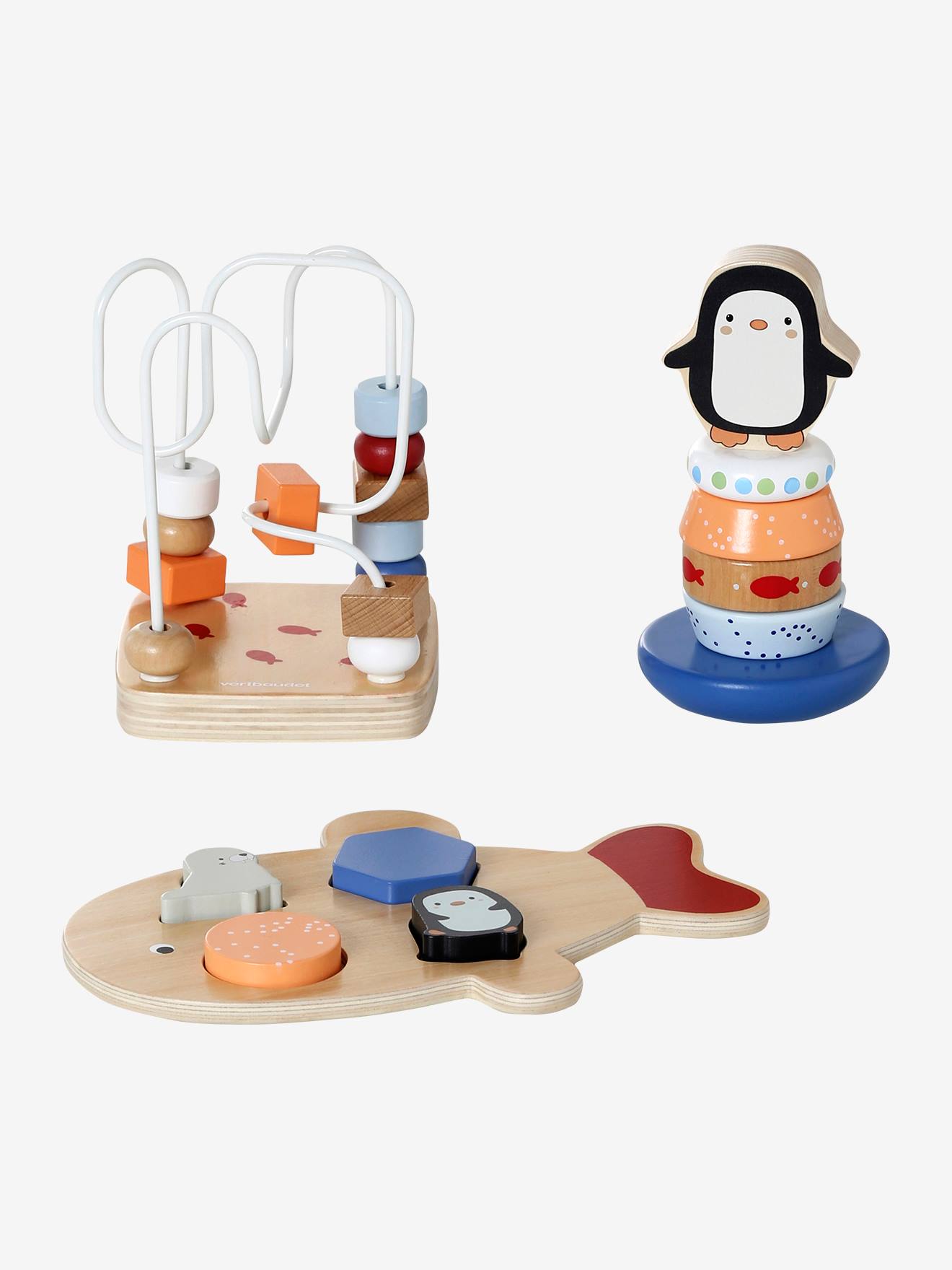 Trio van speeltjes in FSC®-hout BANQUISE wit afbeelding