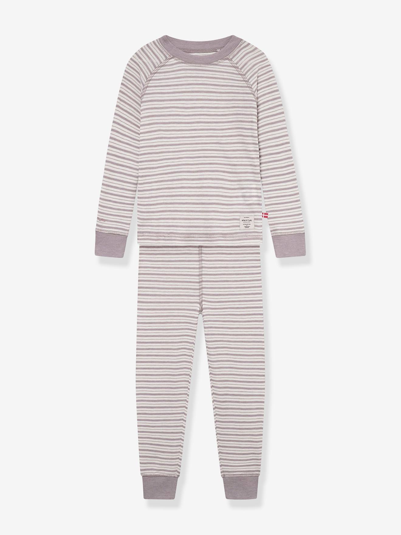 Unisex babykleding paars, gestreept