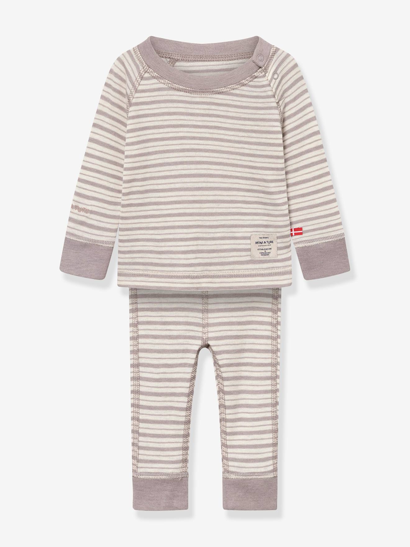 Babykleding paars, gestreept