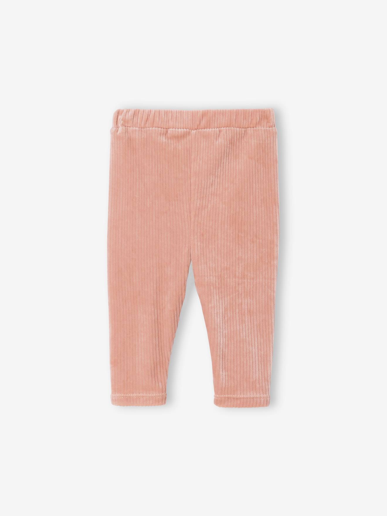 Babylegging in ribfluweel roze (poederkleur) afbeelding