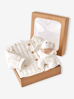 Baby-Babypakje jas gewatteerd in fluweel / velours + knuffels