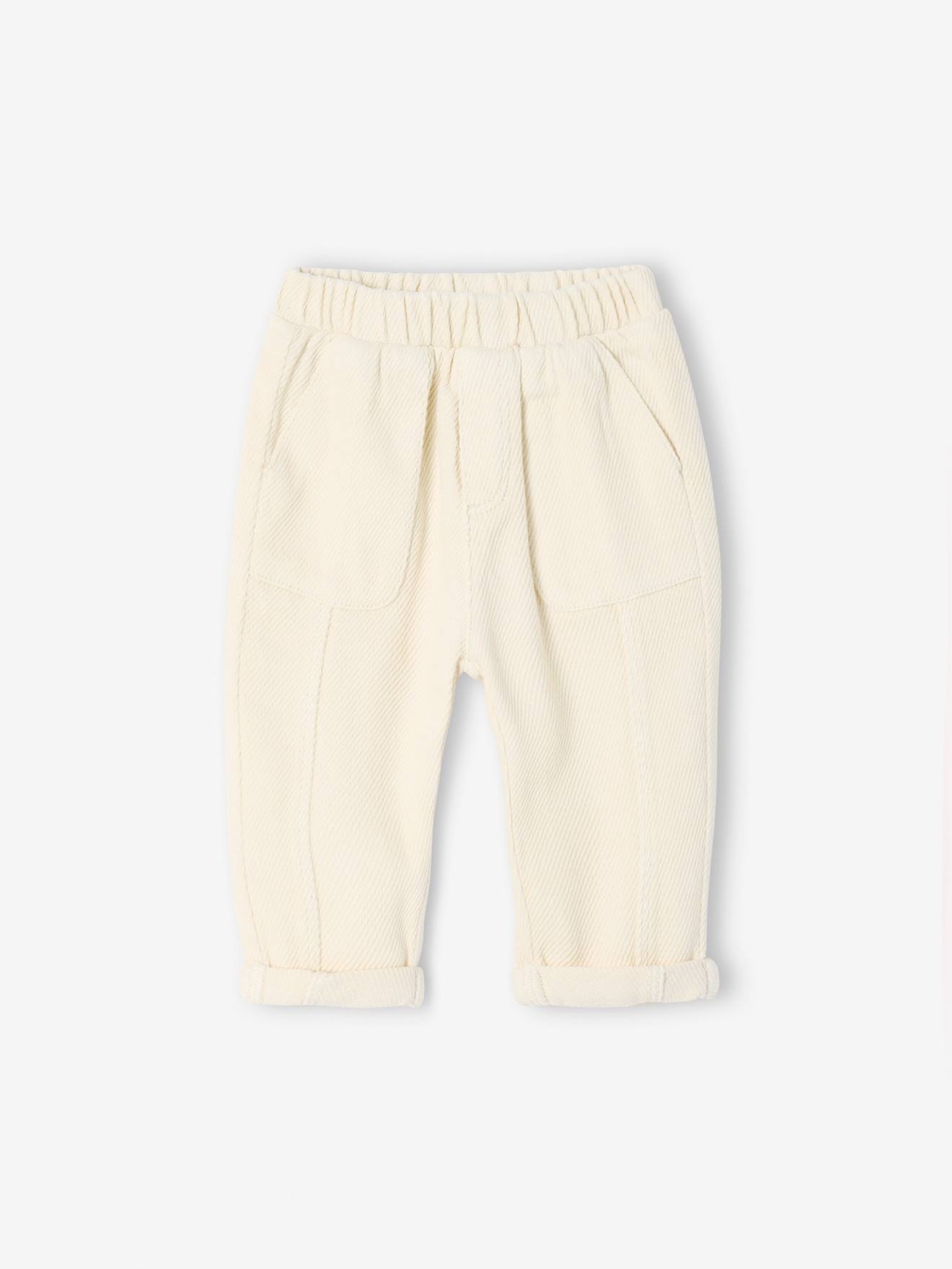 Babybroek van twill ecru afbeelding