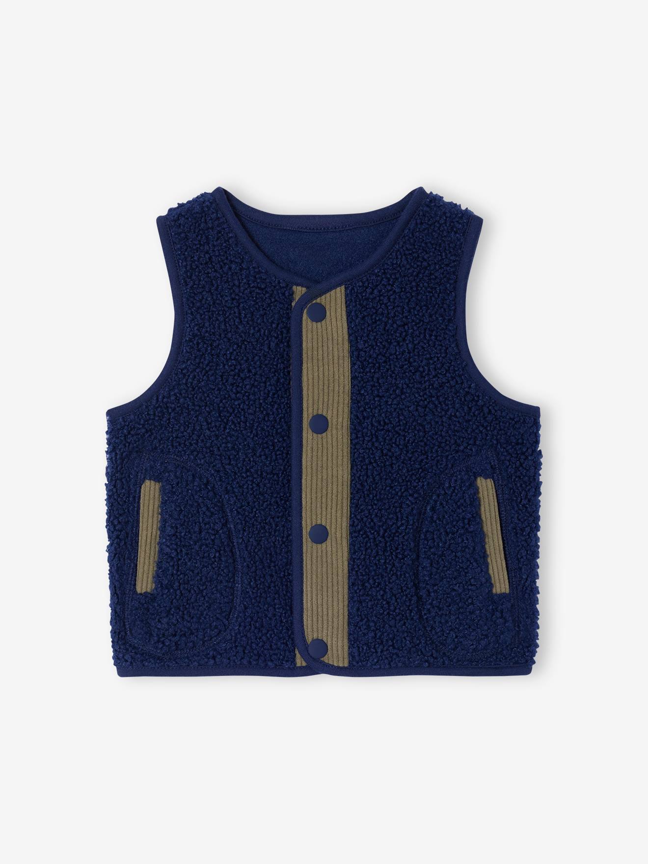 Mouwloos vest met drukknoopsluiting aan de voorkant marineblauw afbeelding