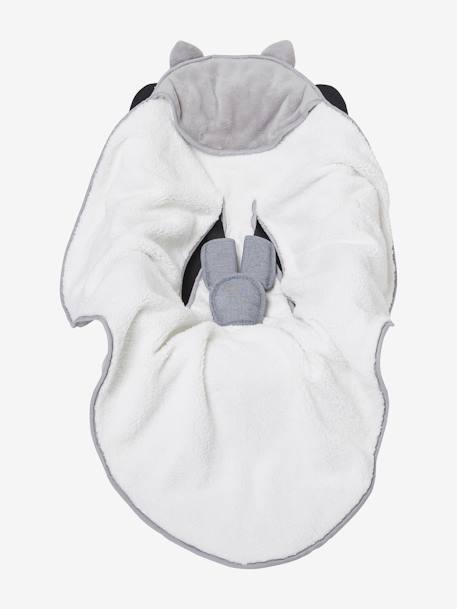 Babyreisdeken met capuchon van microvezel, fleece voering Grijs - vertbaudet enfant 