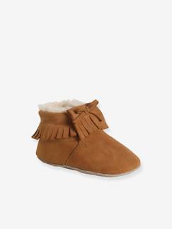 Schoenen-Baby schoenen 17-26-Elastische, gevoerde sloffen van zacht leer voor baby's