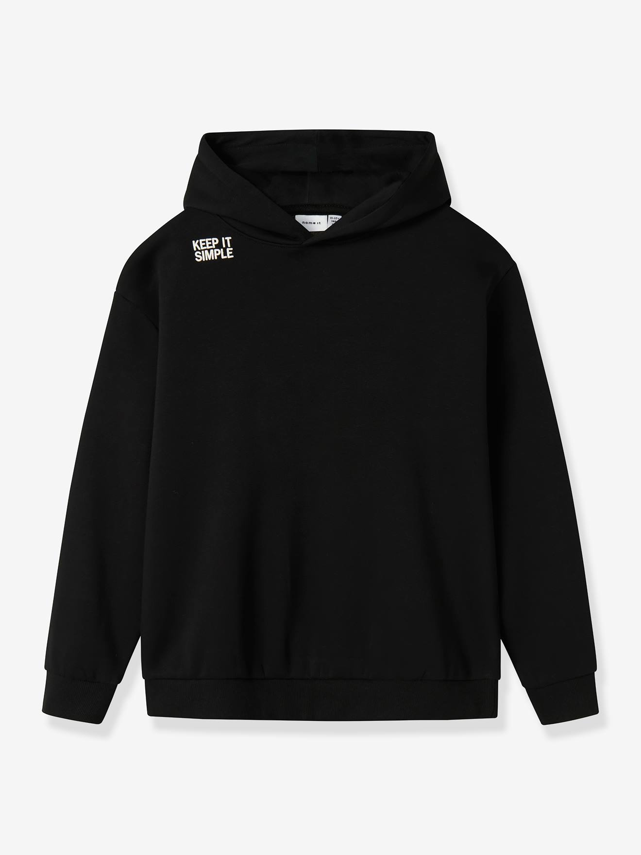 T-shirt gerecycled katoen jongen zwart afbeelding