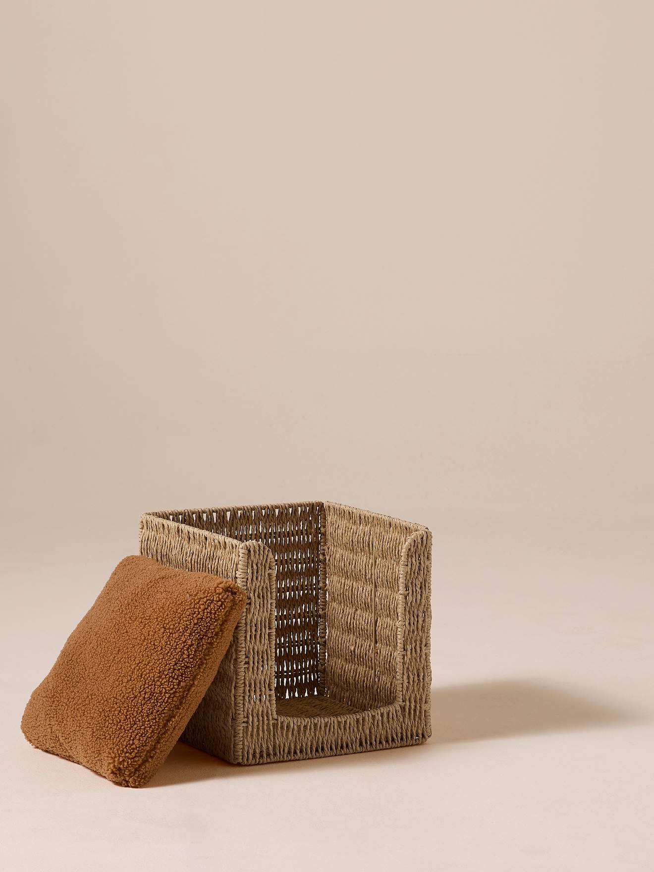 Kattenmand van papierkoord FAMILY beige