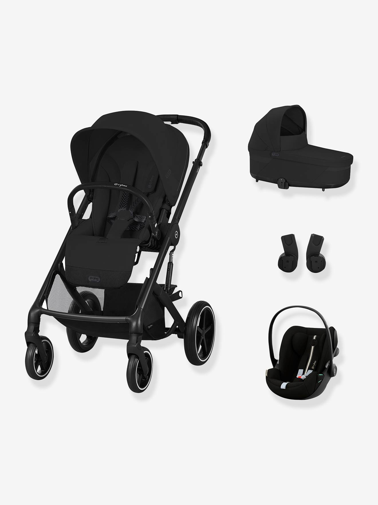 Trio babypakje Kinderwagen BALIOS + Reiswieg S Lux + CYBEX autostoel Cloud G i-Size + Adapters zwart