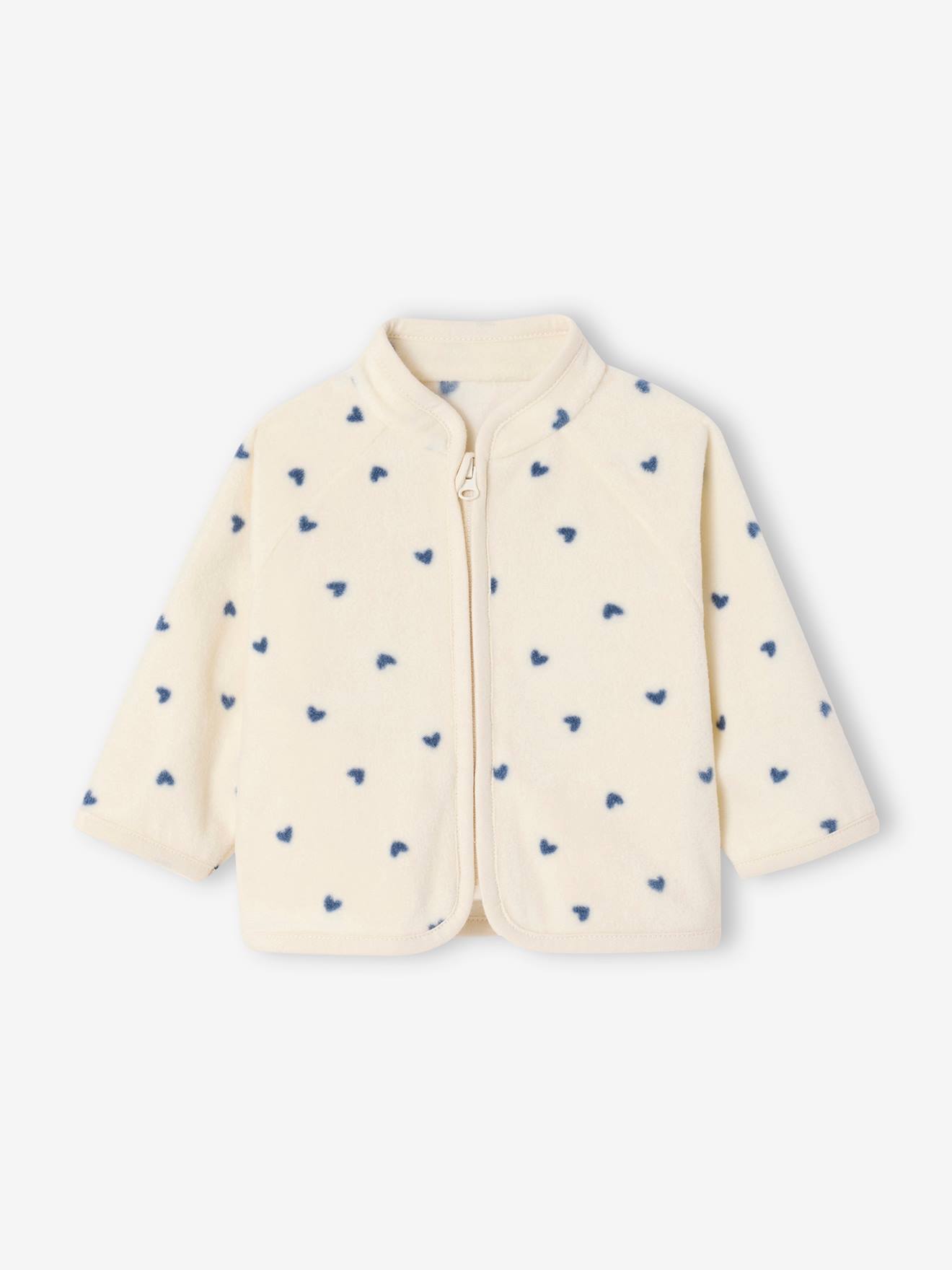 Babyvestje van fleece met ritssluiting en print vanille afbeelding