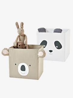 Slaapkamer en Opbergoplossingen-Set met 2 stoffen bakken Panda koala