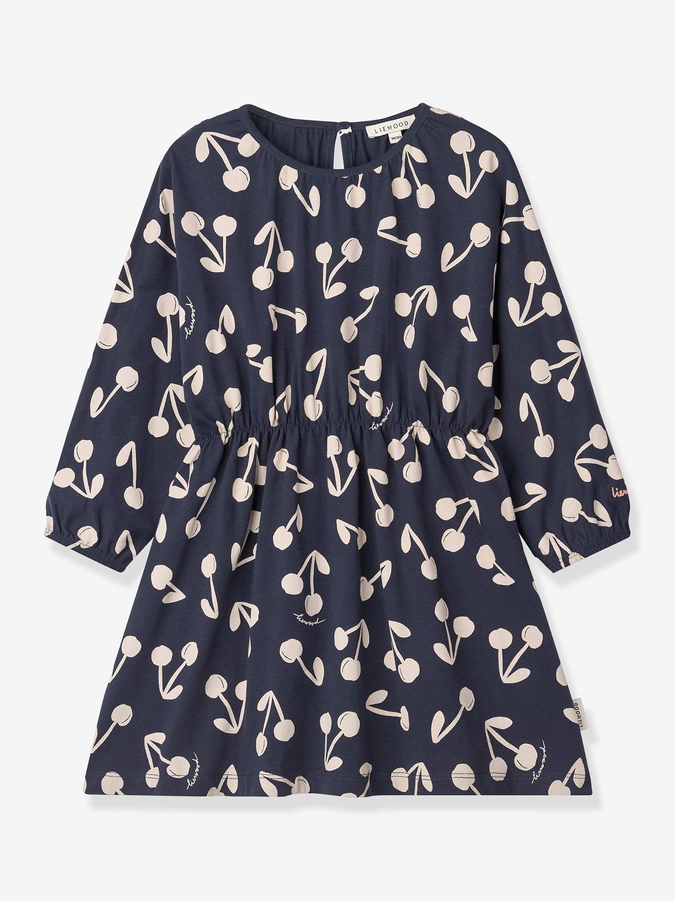 Sadia jurk met kersenmotieven marineblauw afbeelding