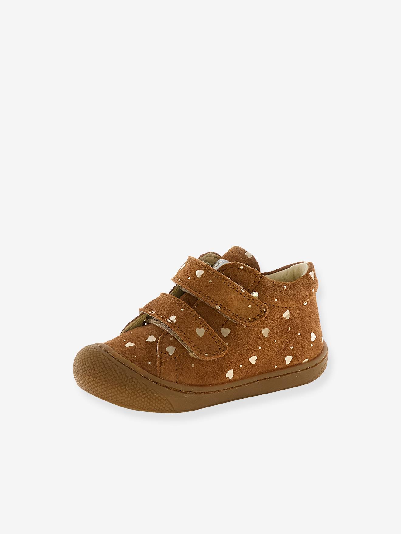 NATURINO® suède schoentjes 'eerste stapjes' ponyprint NATURINO® bruin afbeelding