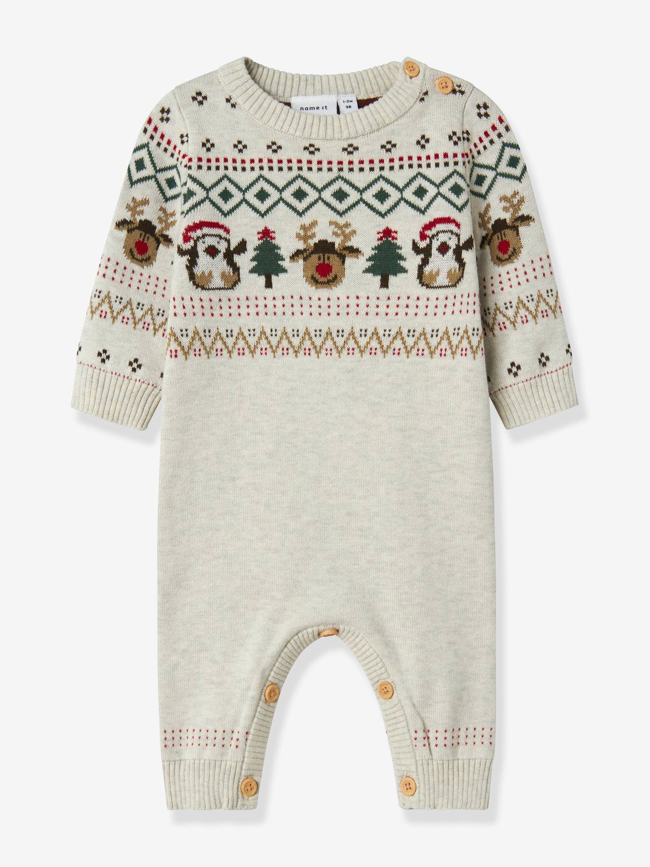 Body baby van biologisch katoen gemêleerd beige afbeelding