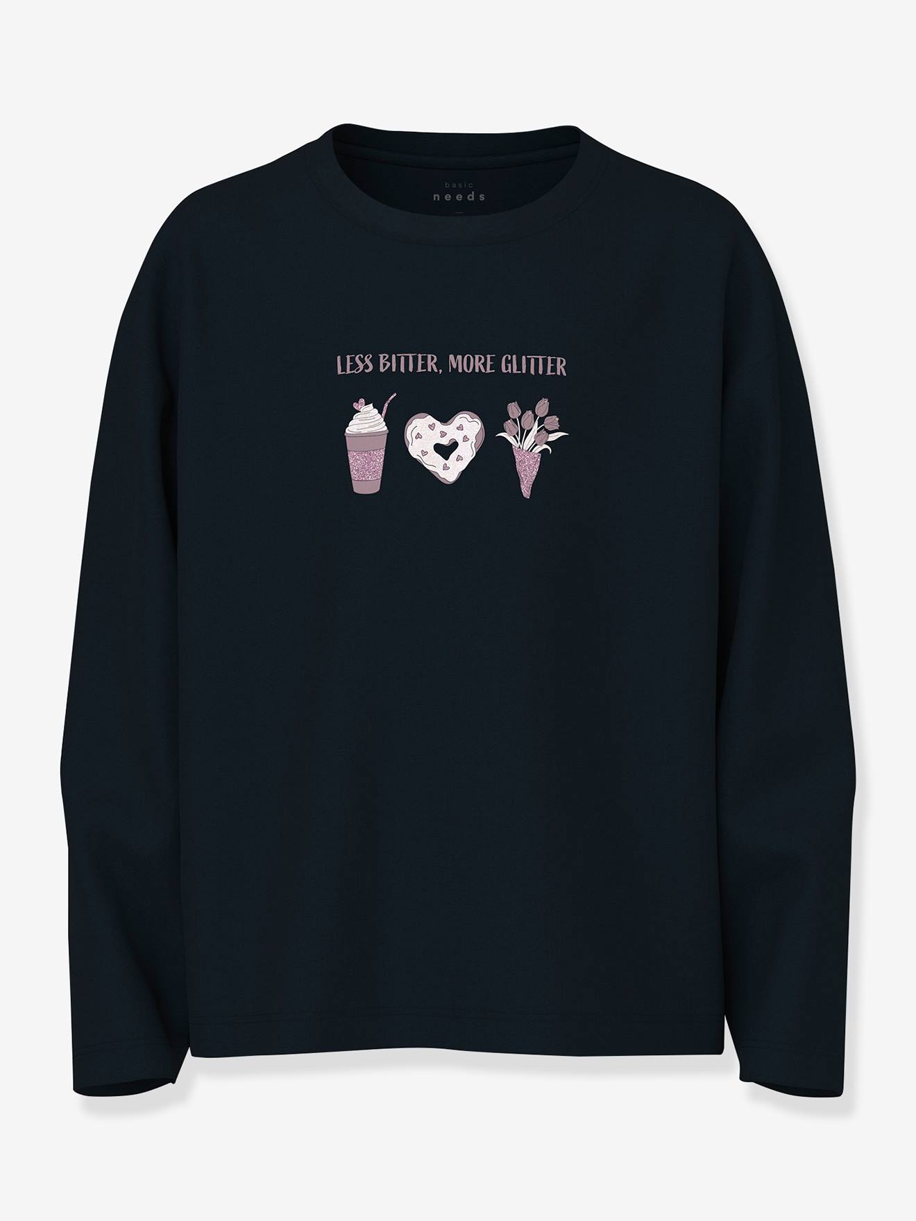 Biologisch katoen meisjes jurk licht zwart afbeelding