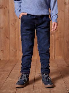 Jongens-Gevoerde jeans met rechte pasvorm, eenvoudig aan te trekken