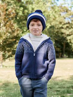 Jongens-Sweater met capuchon gevoerd met sherpa voor jongens