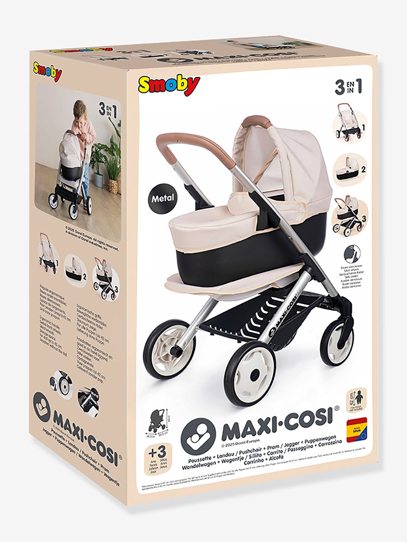 Maxi Cosi Kinderwagen Landau 3 in 1 - SMOBY beige afbeelding