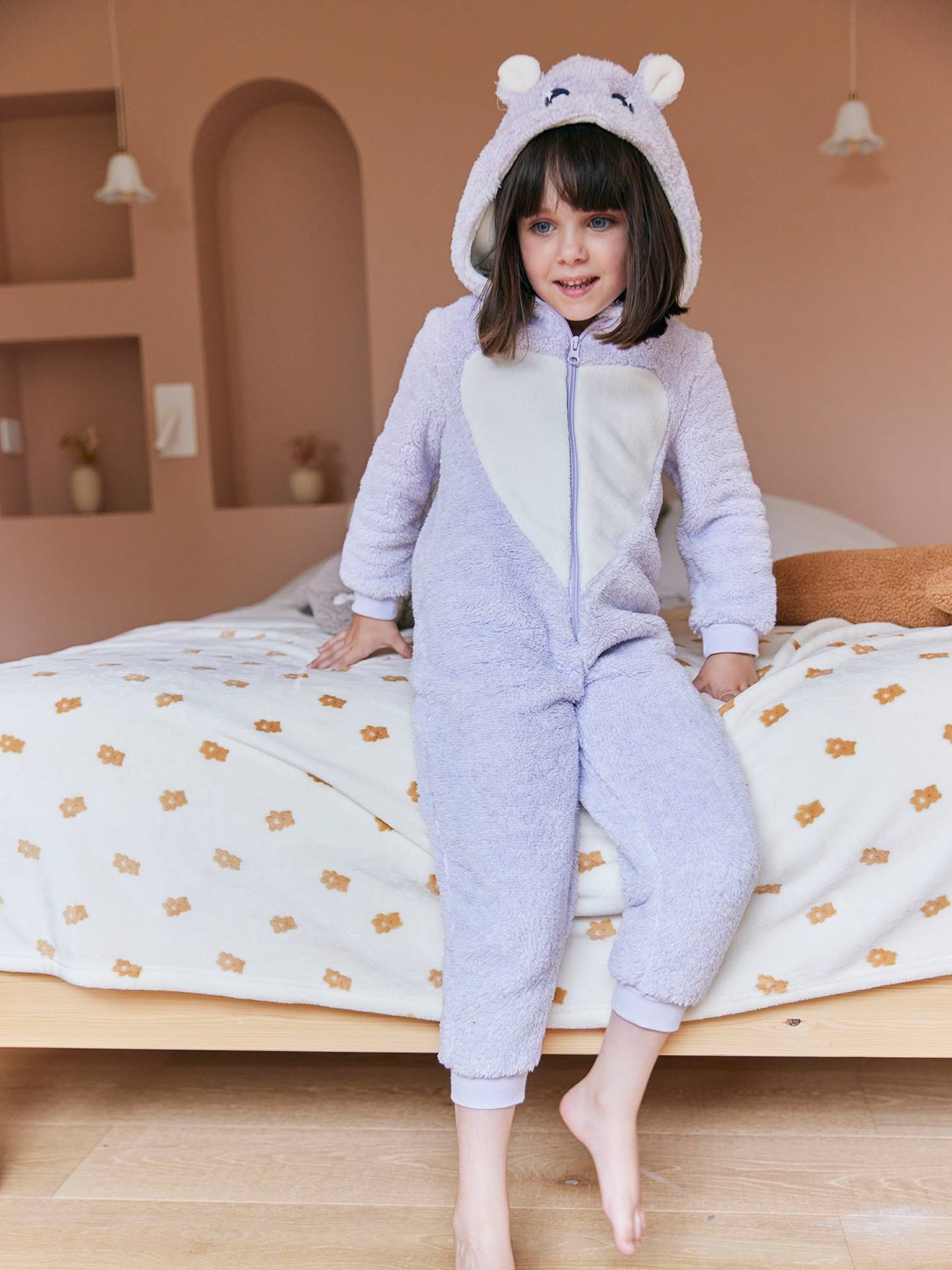 Kawaii nachtjumpsuit voor meisjes lila afbeelding