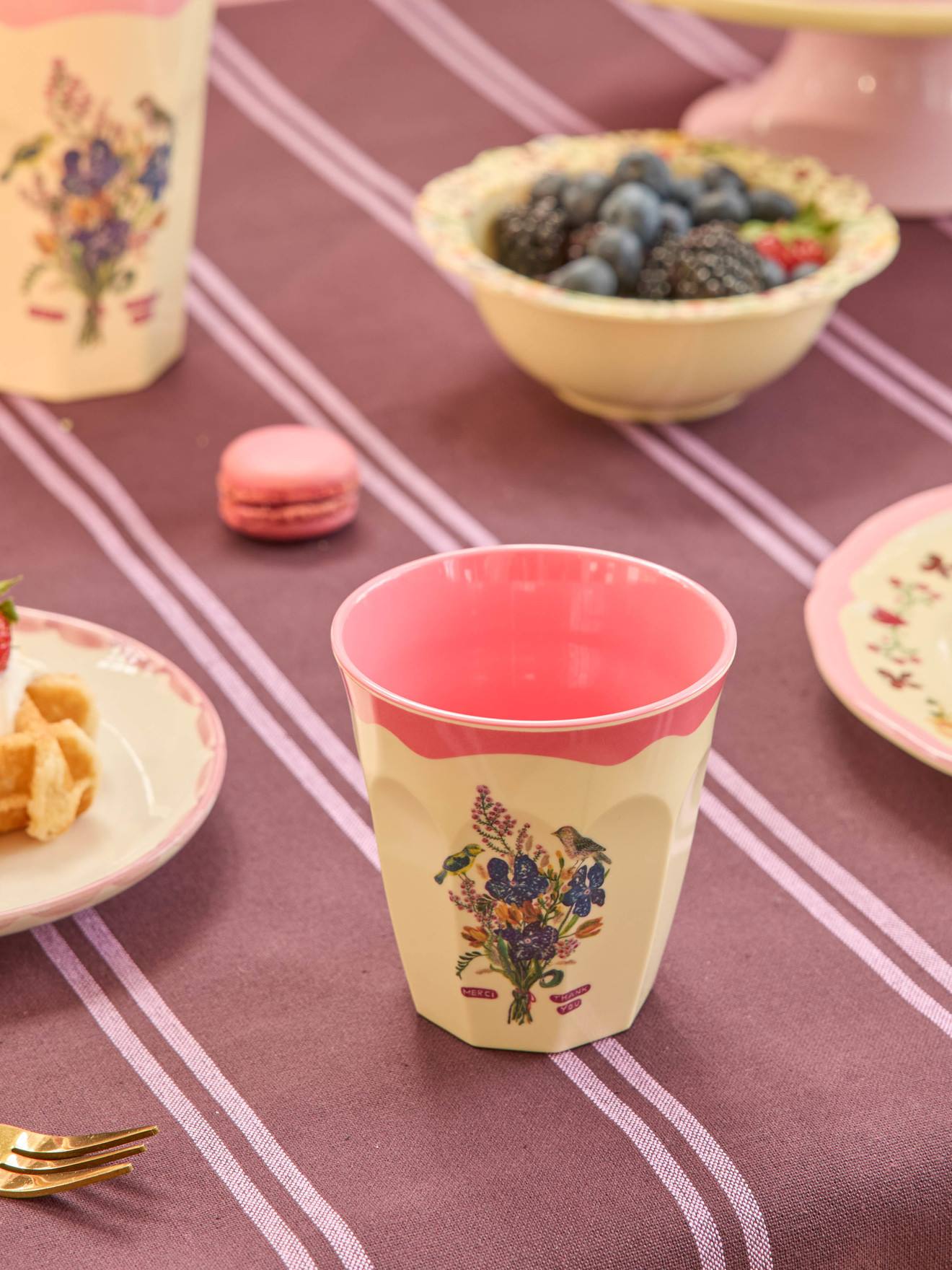 NATHALIE LÃ‰TÃ‰ beker kind 250 ml RICE Roze snoepjesroze