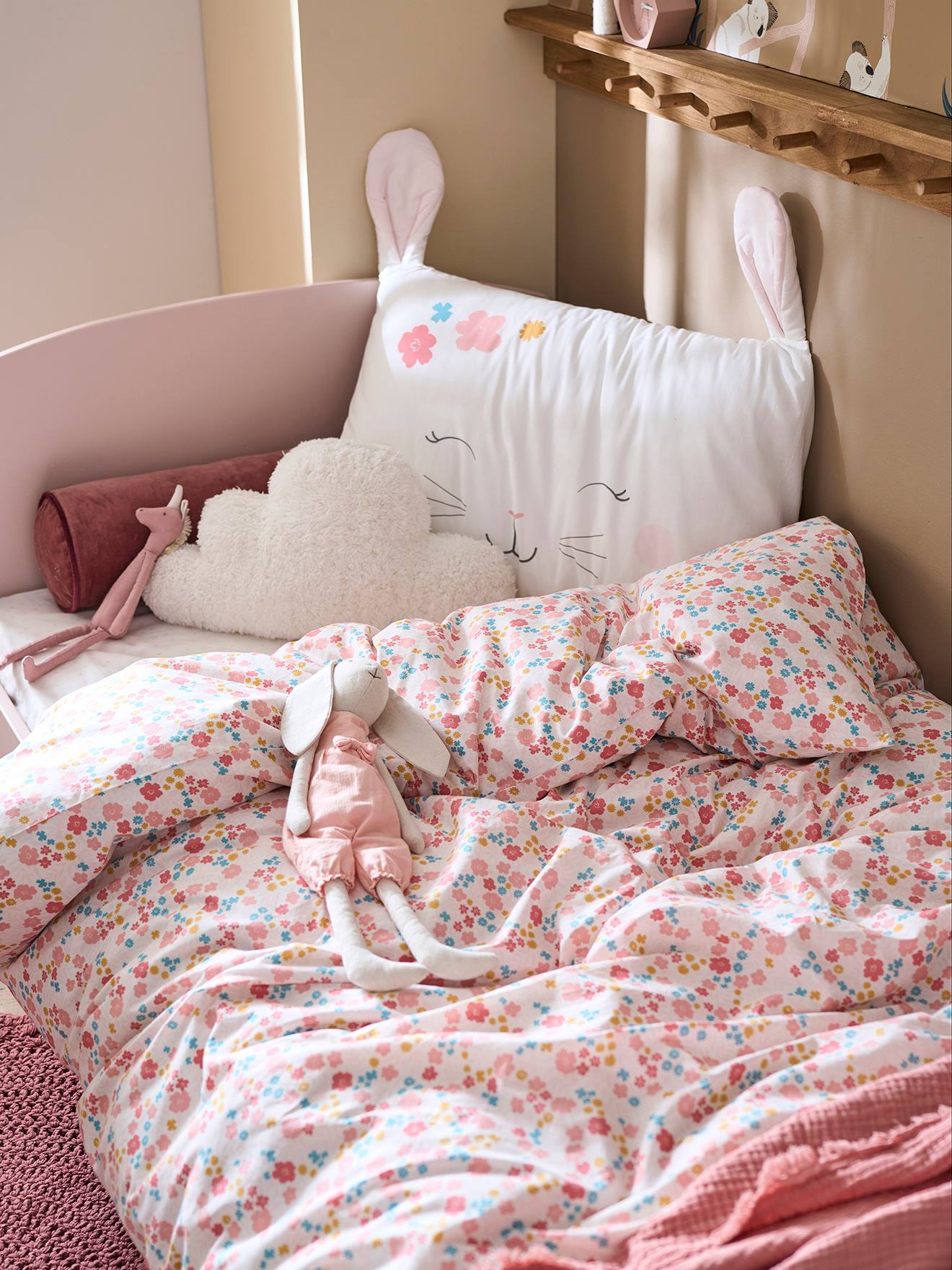 Set dekbedovertrek + kussensloop LAPIN ROMANTIQUE ivoor/roze afbeelding