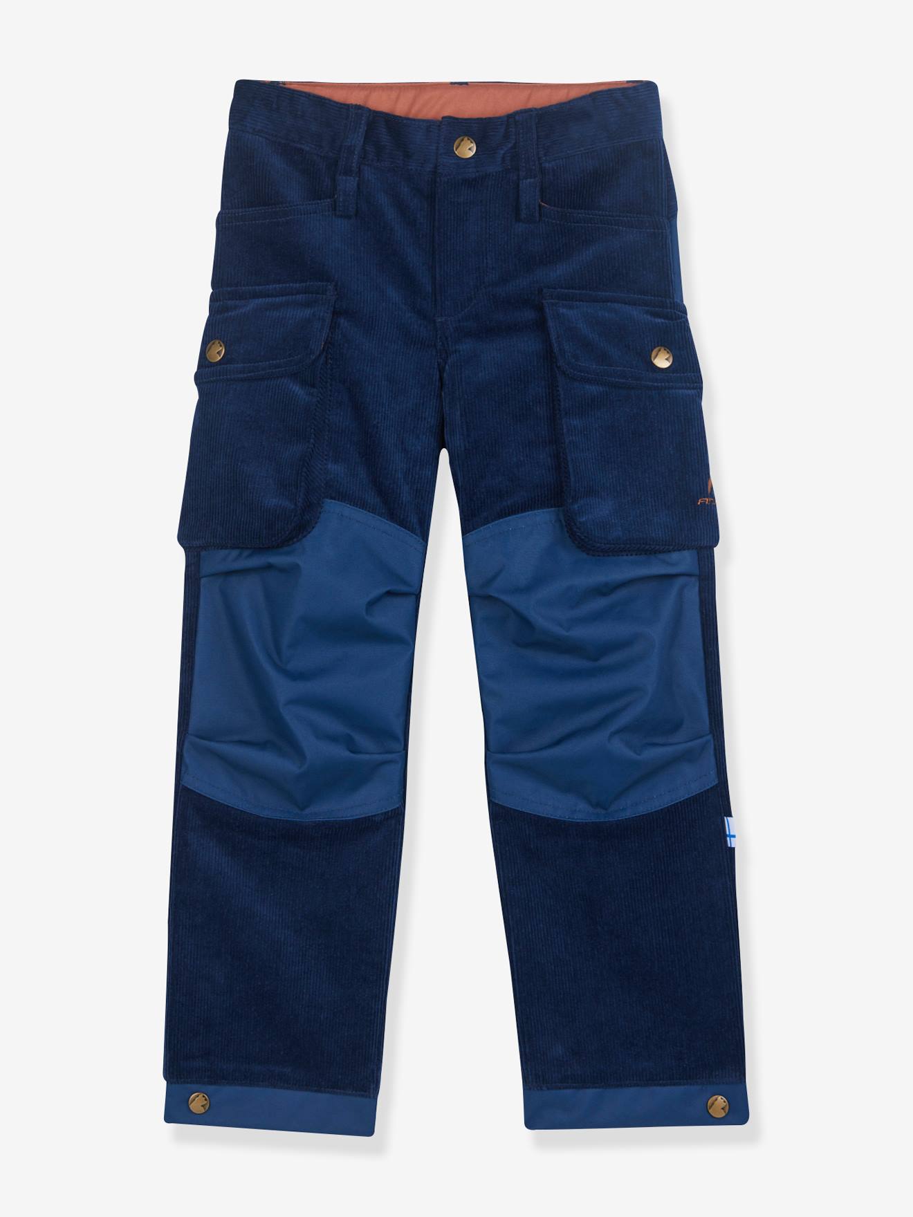 KOSKI FINKID kinderbroek in fluweel / velours met verstevigingen jeansblauw