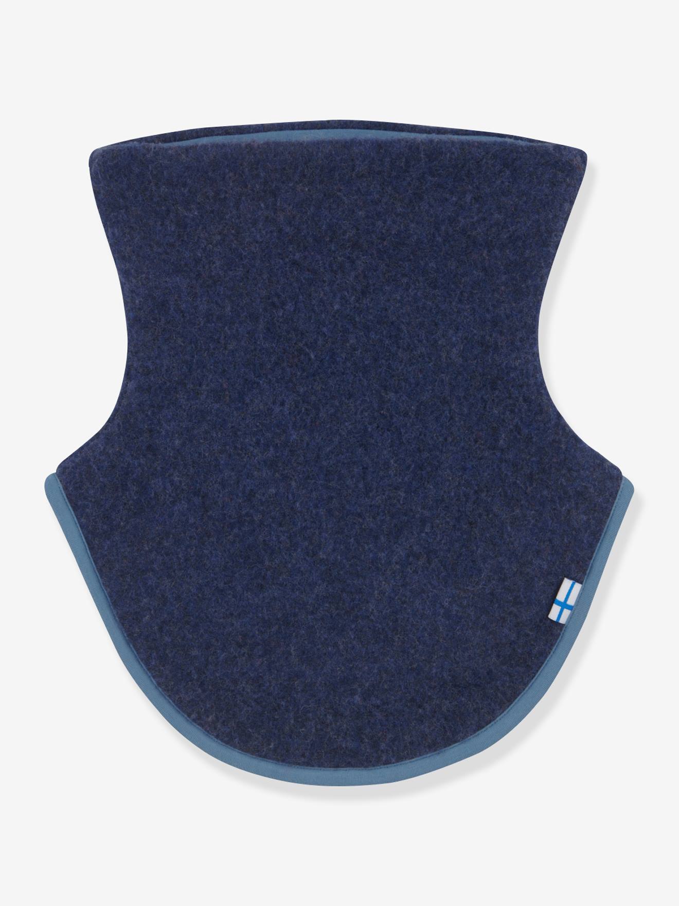 Kinder nekwarmer van fleecewol KAULUS WOOL FINKID marineblauw