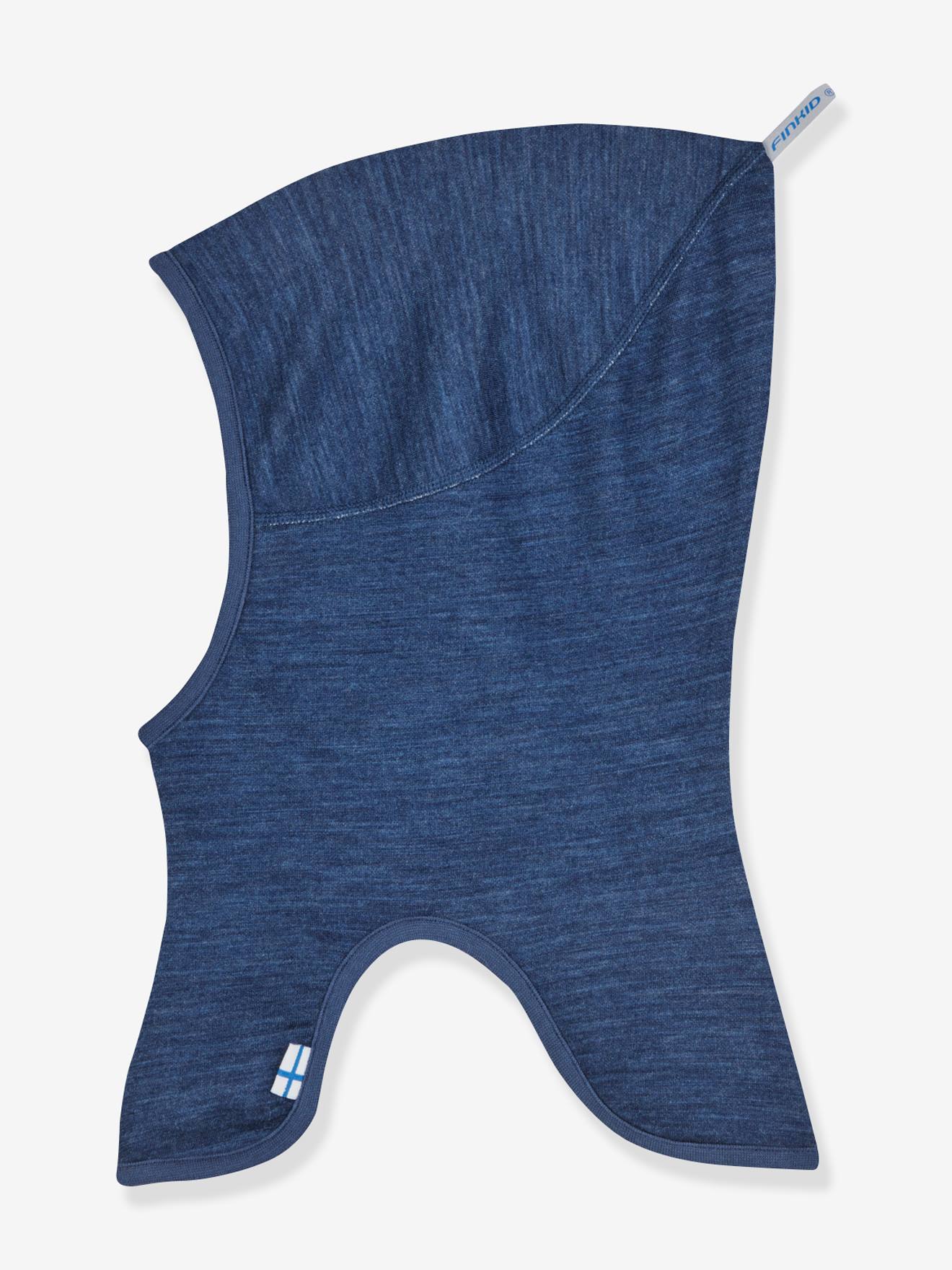 Dubbelzijdige bivakmuts voor kinderen LUOLA SOFT finkid met wol jeansblauw