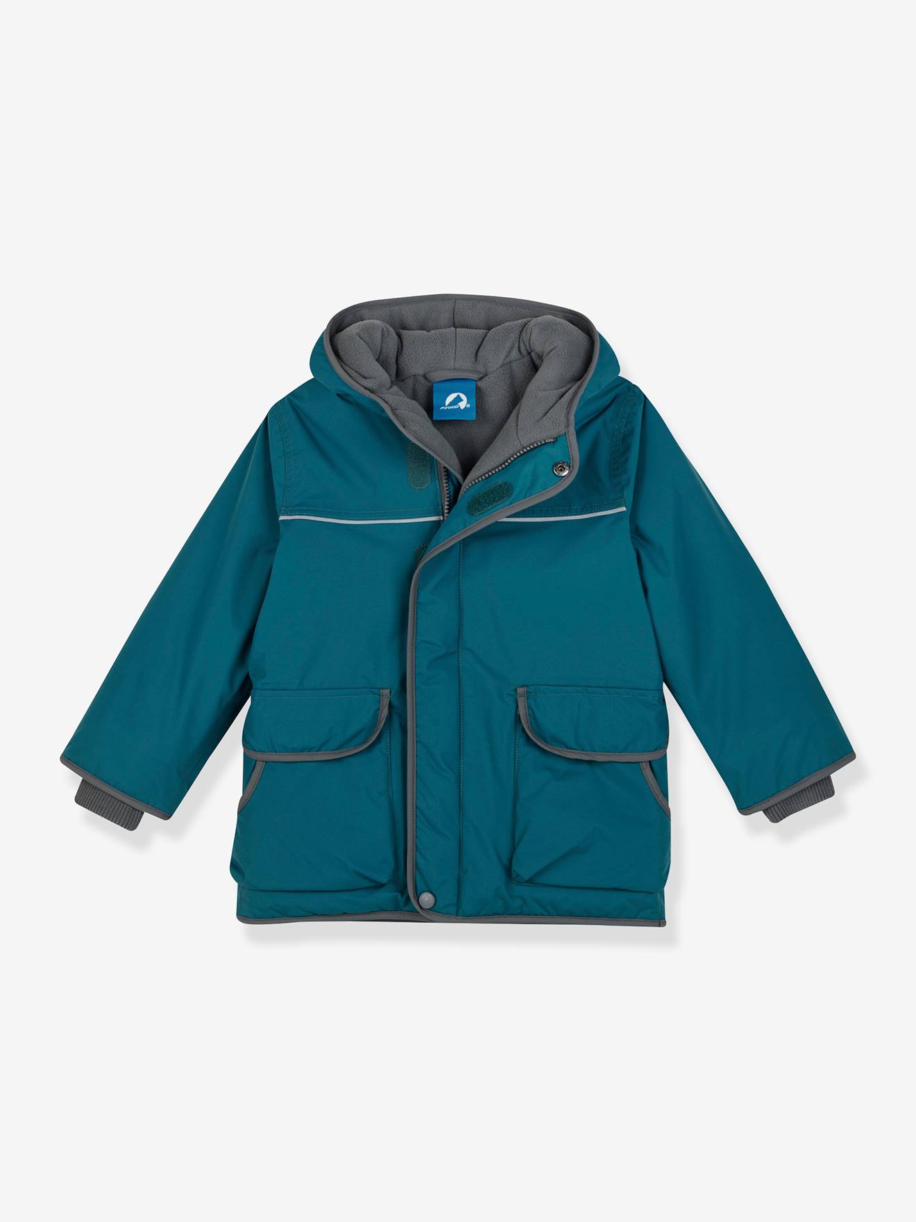 Winterparka voor kinderen met sneeuwvanger TALVI SPORT FINKID petrolblauw