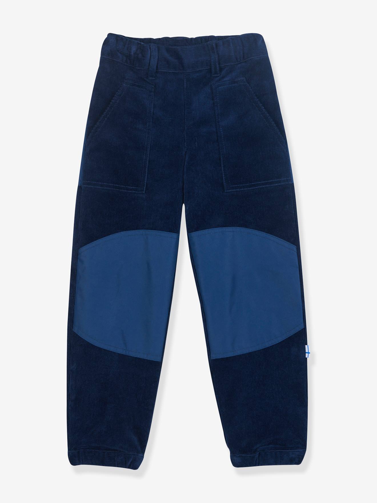 KELMI FINKID kinderbroek van ribfluweel met verstevigingen jeansblauw