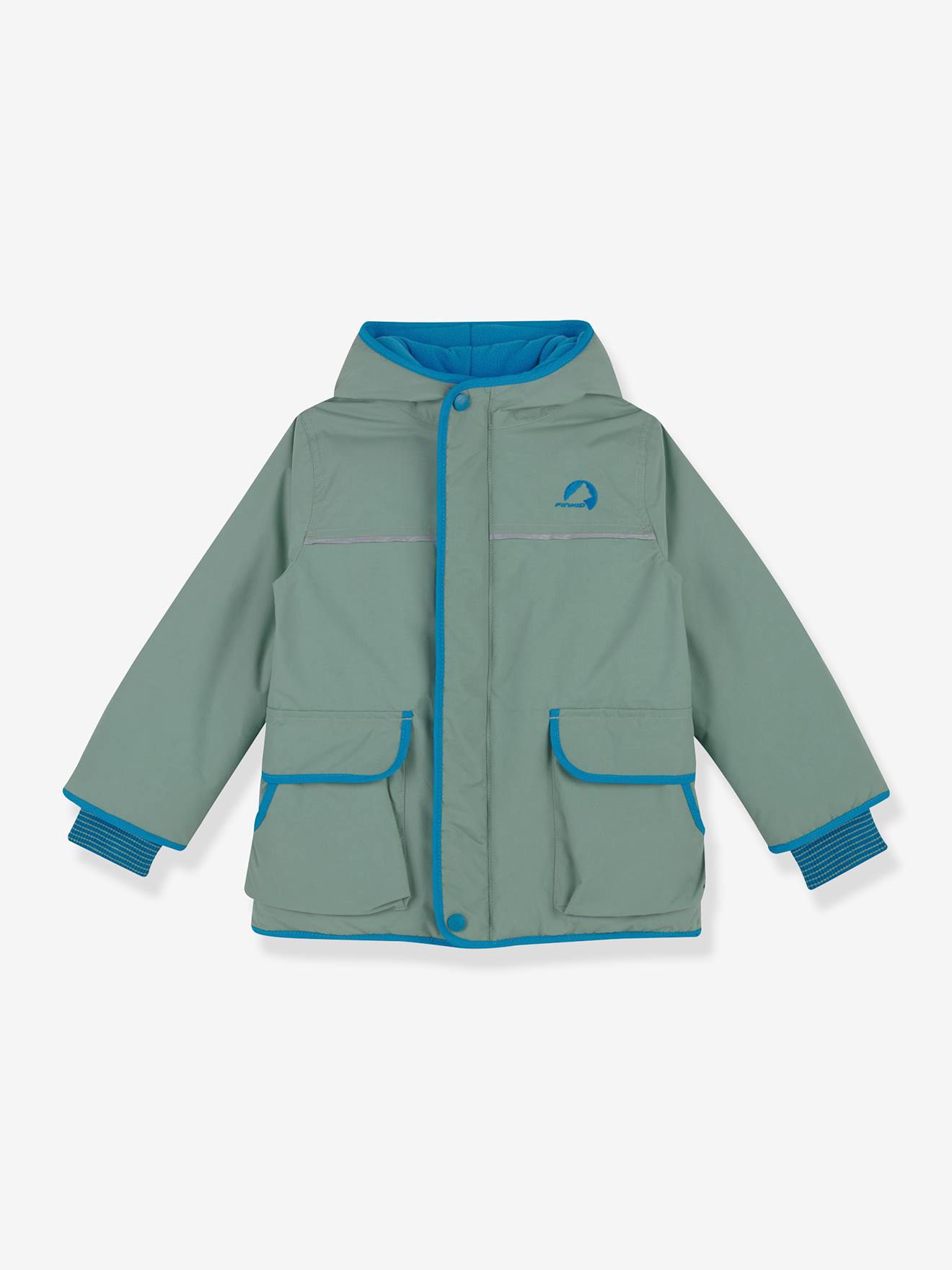 Winterparka voor kinderen met sneeuwvanger TALVI SPORT FINKID blauwgroen