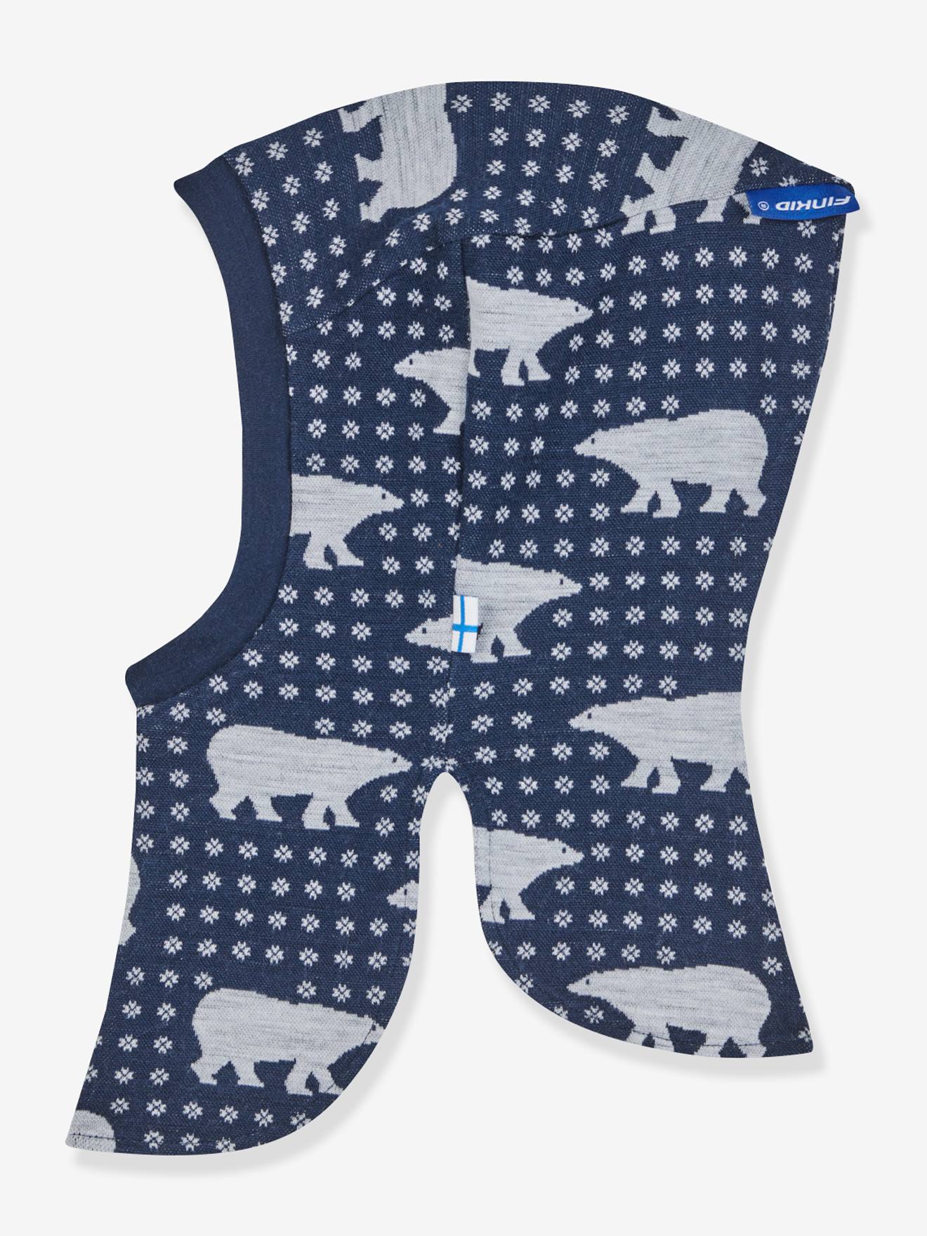 Muts cagoule kind LUOLA NORDIK FINKID van wol marineblauw