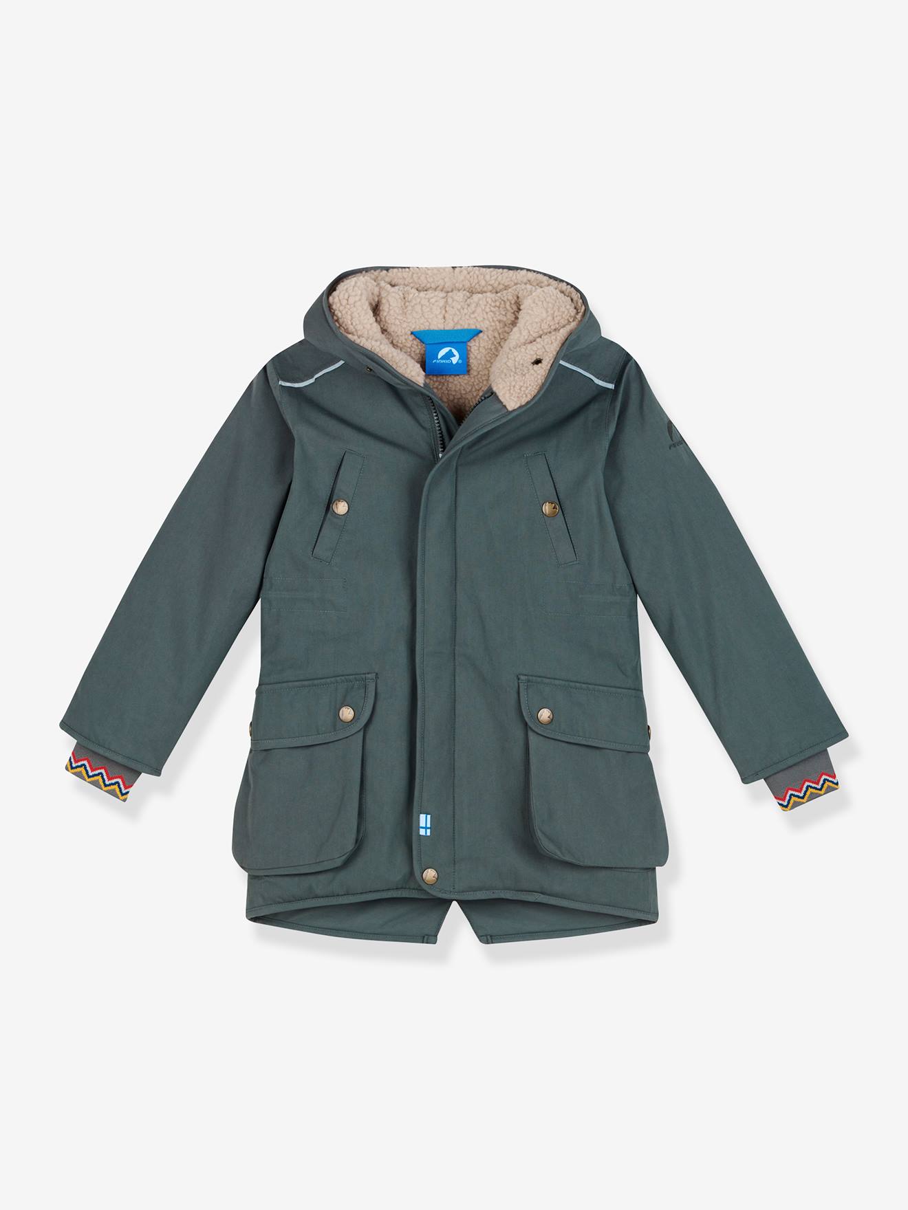 Winterparka voor kinderen TUULIKKI FINKID met teddy fleece voering saliegroen