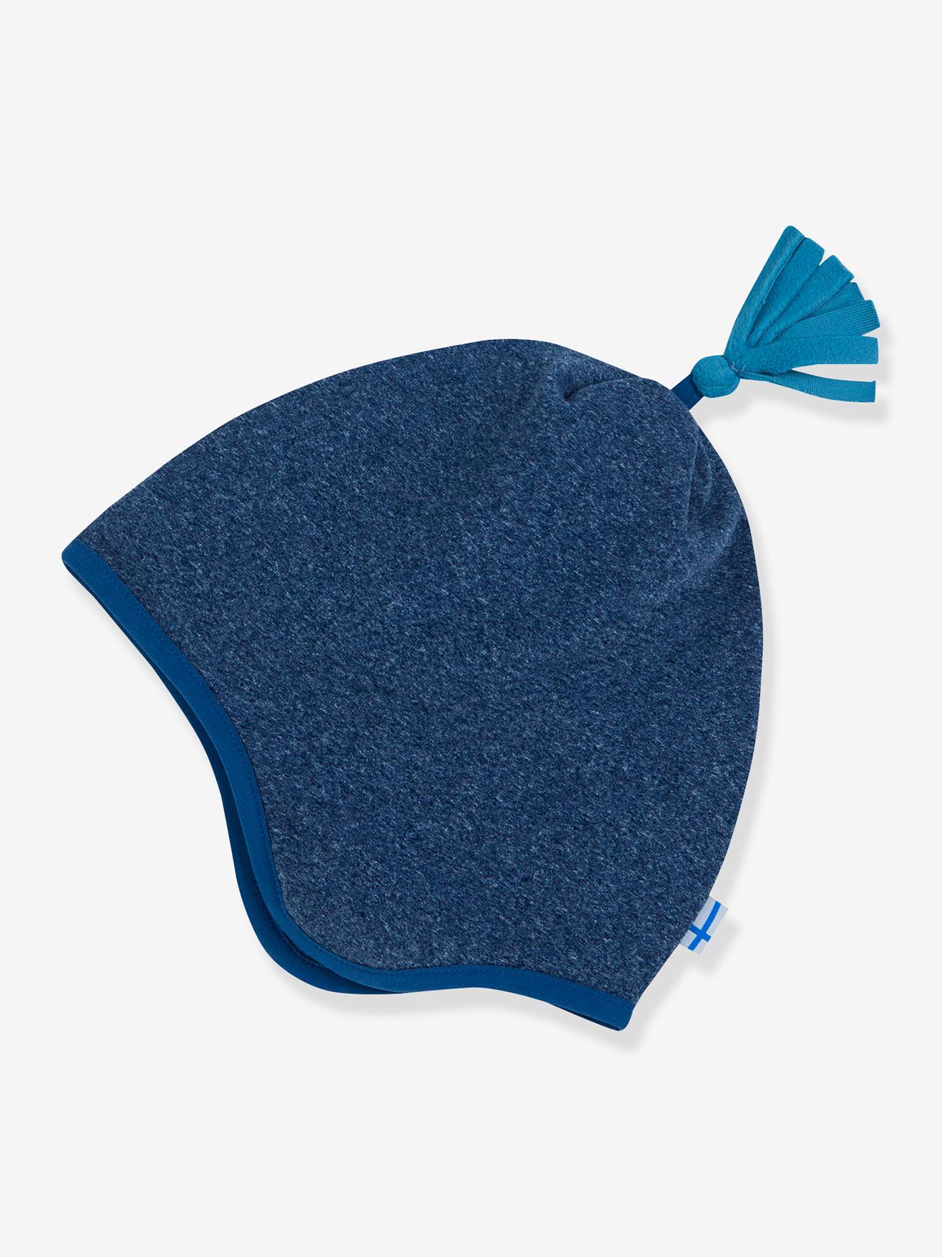 TIPU KNIT muts van FINKID van fleece-tricot voor kinderen marineblauw