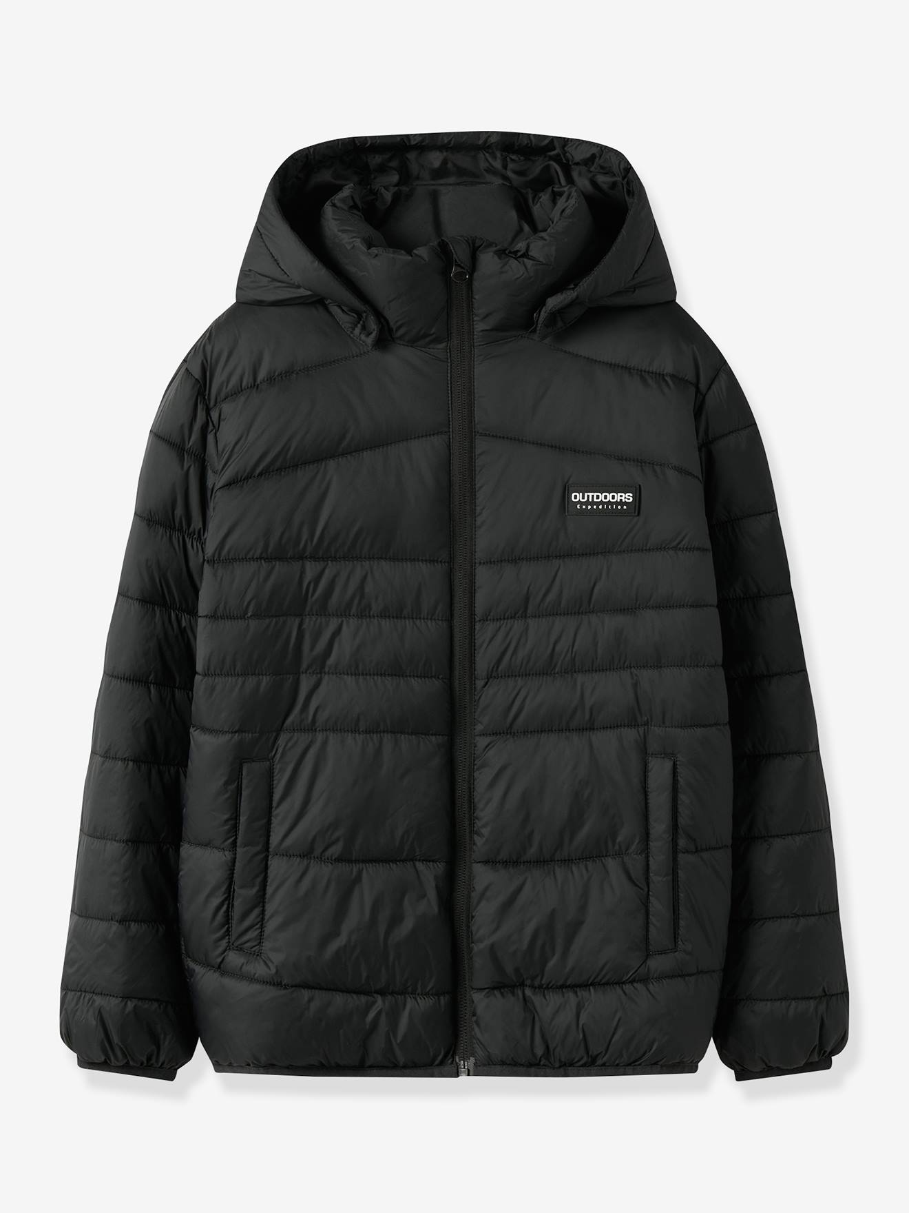 Gewatteerd donsjack met capuchon voor jongens NAME IT zwart