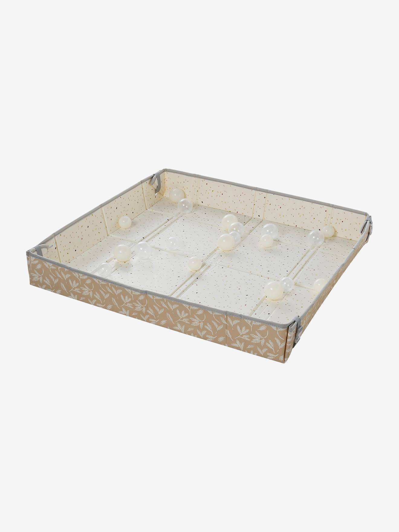 Omkeerbaar en opvouwbaar tapijt met ballen beige