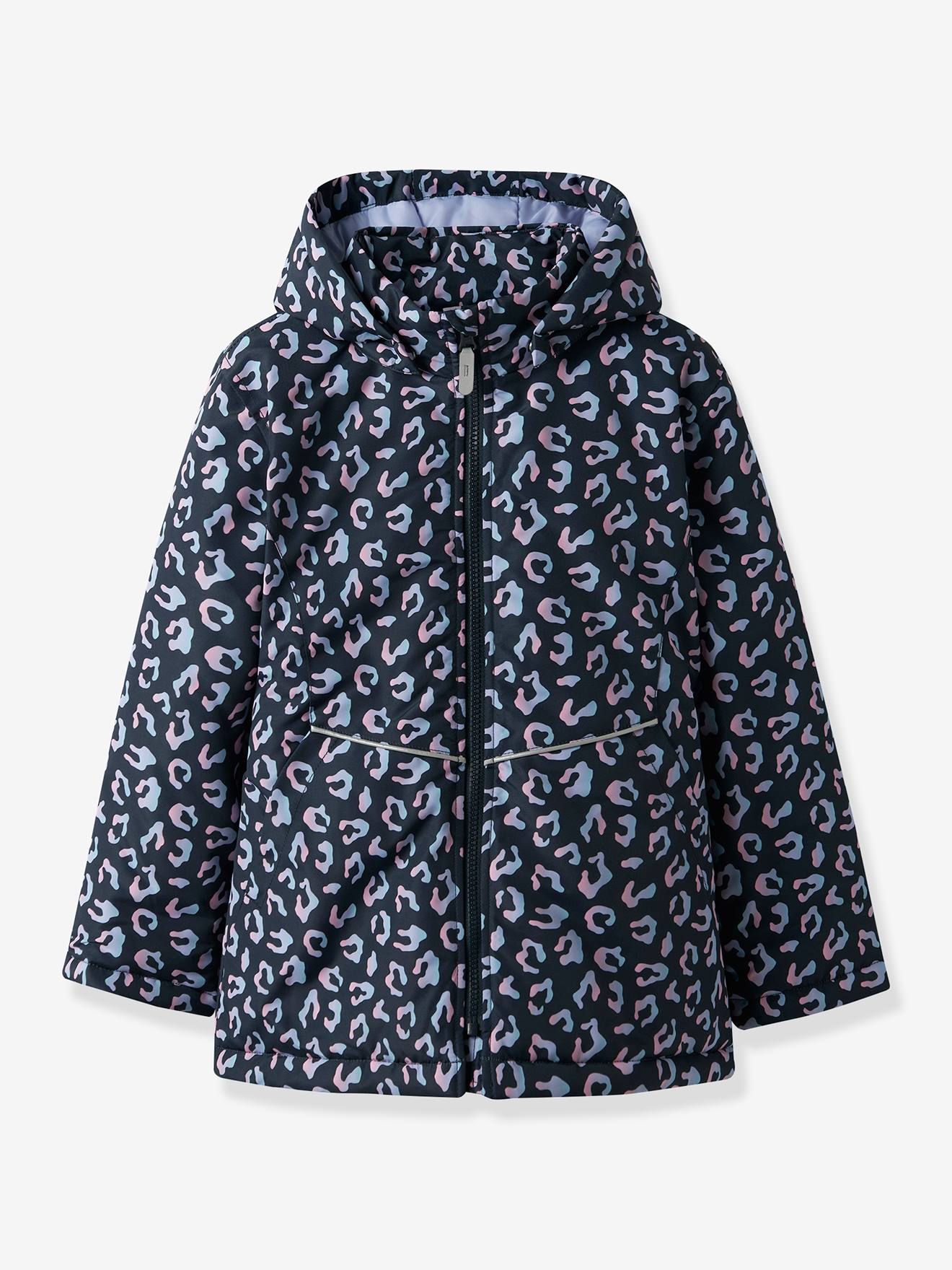 Gevoerde softshell jas met capuchon voor meisjes NAME IT donkerblauw