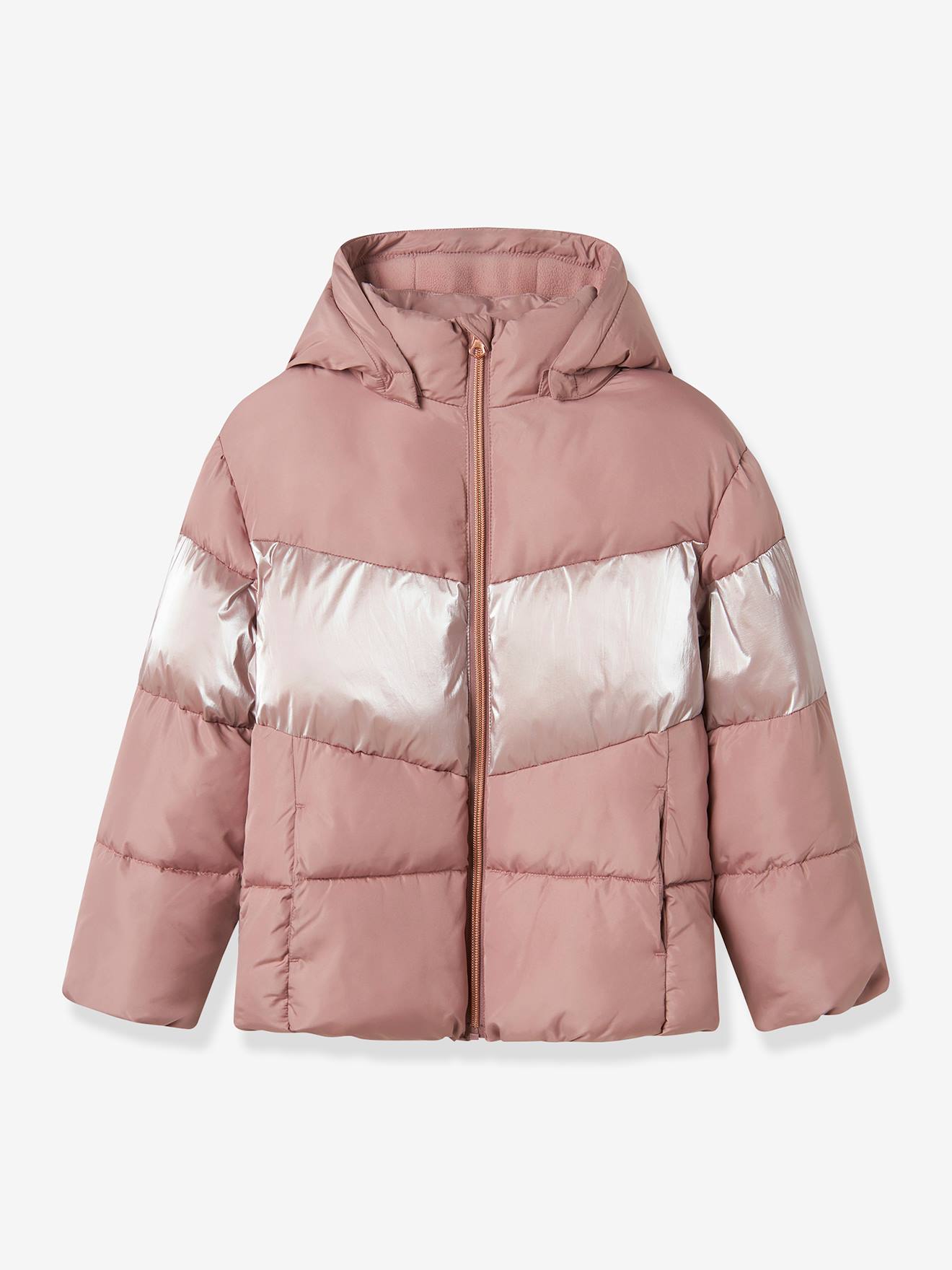 Gewatteerd donsjack met capuchon voor meisjes NAME IT rozenhout