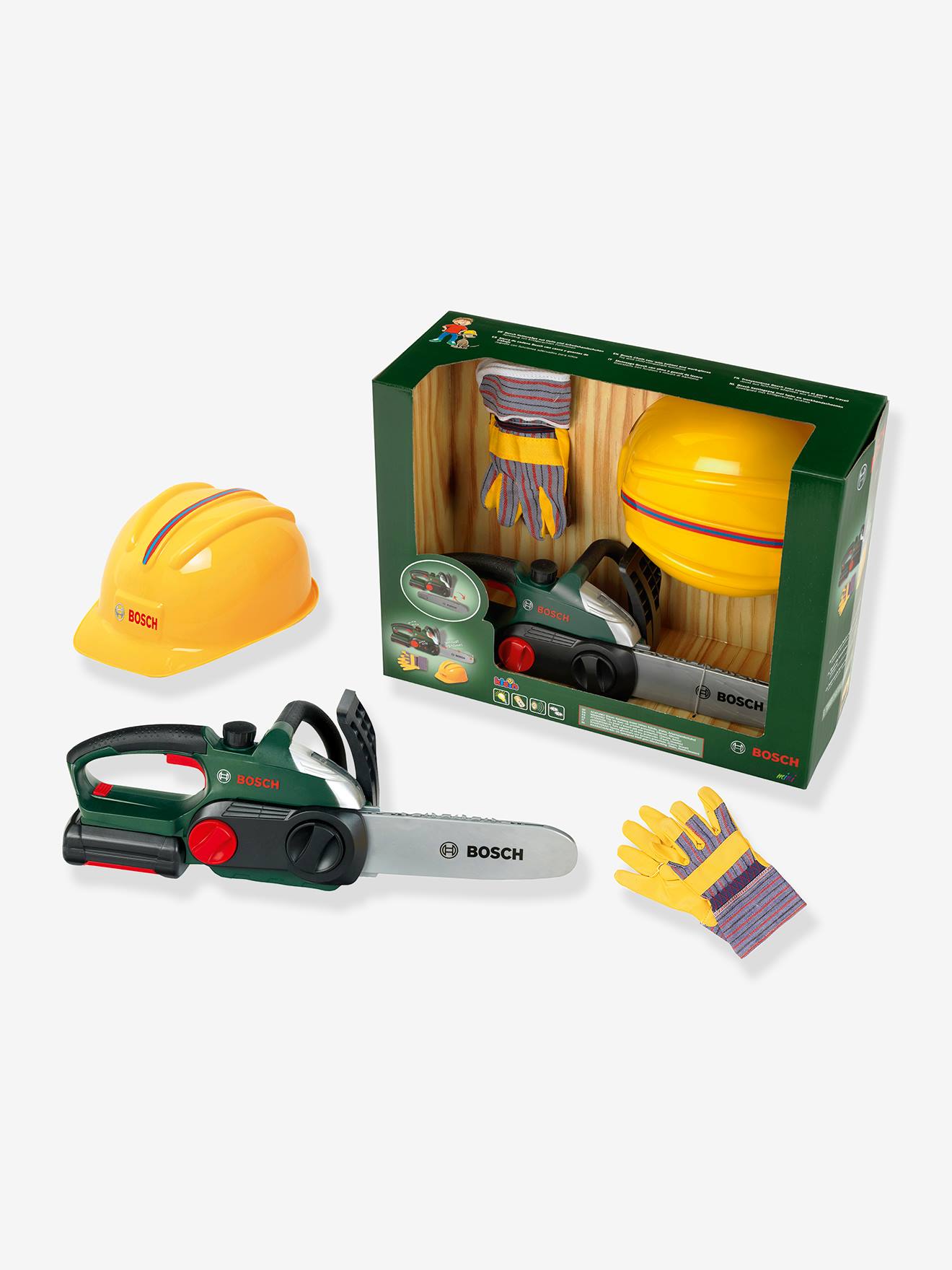 Houthakkers set met kettingzaag meerkleurig