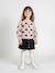 Jacquard vest met hartjes meisjes goudbeige+lila+oudroze - vertbaudet enfant 