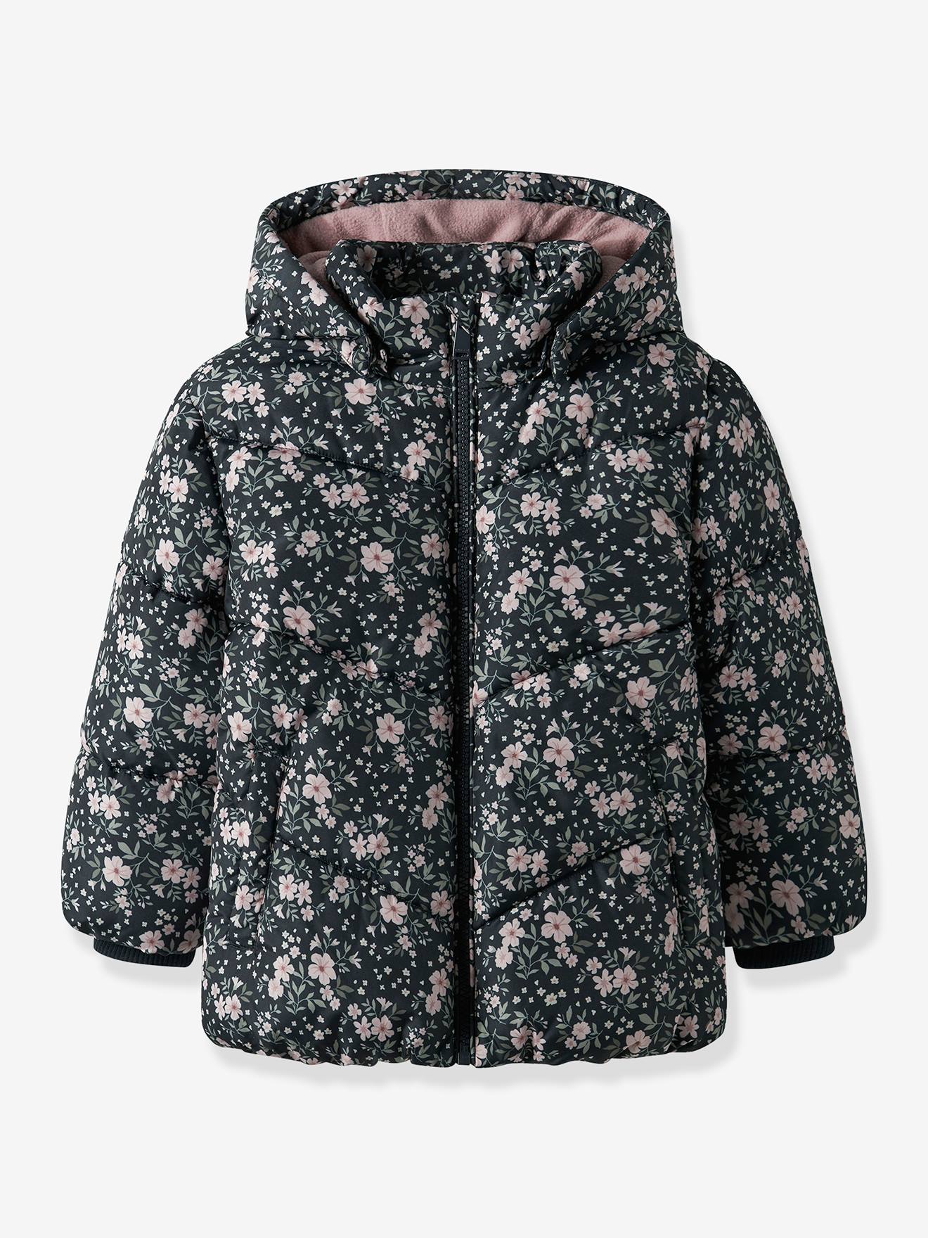 Gewatteerd donsjack met capuchon voor meisjes NAME IT donkerblauw