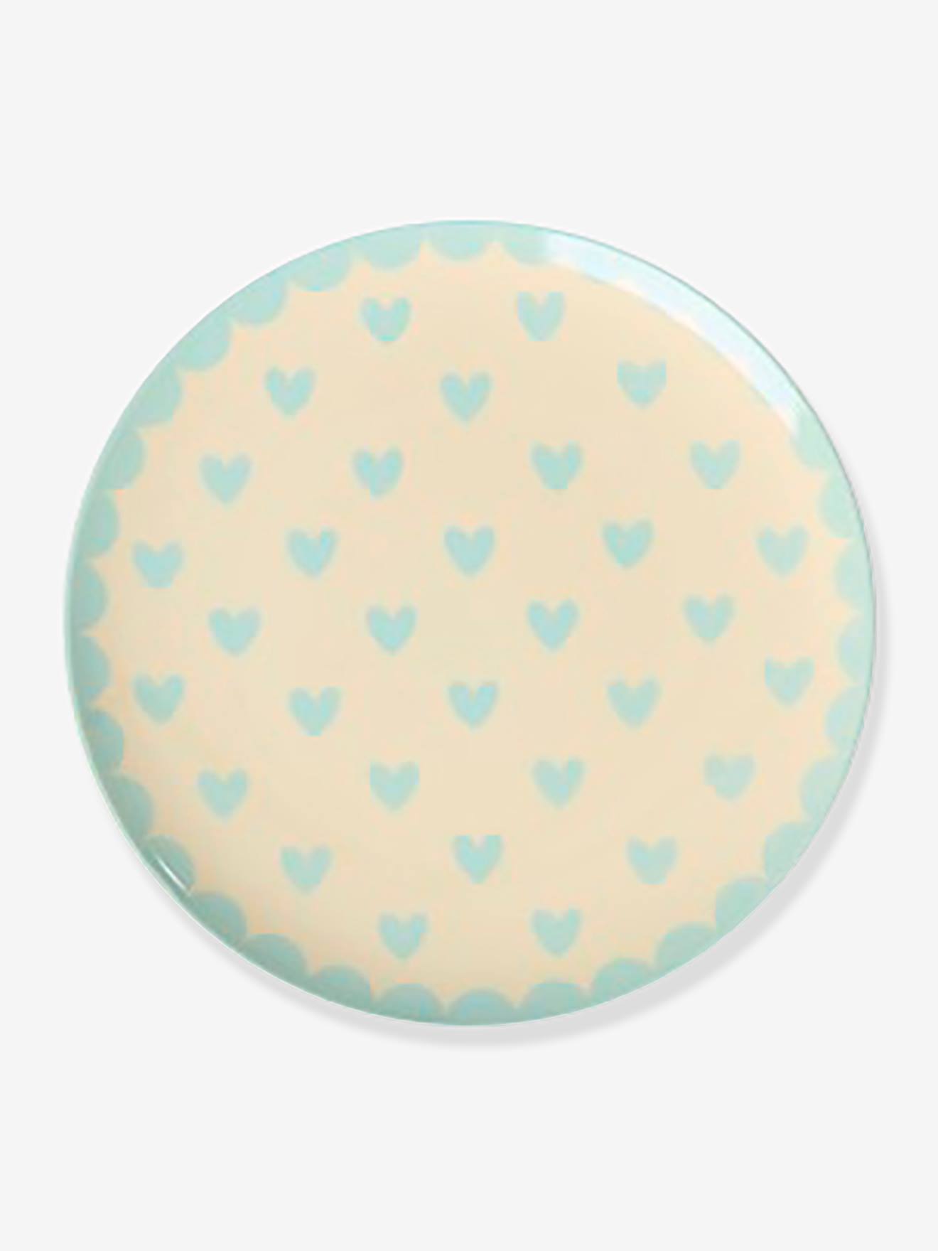 Dessertbord FAVORITE HEARTS kind klein model RICE Red Kiss hemelsblauw