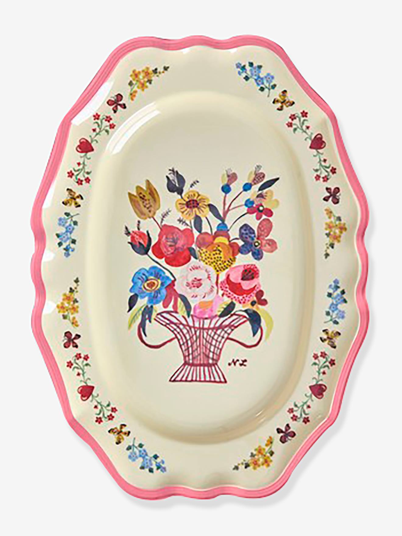 Grote serveerschaal NATHALIE LÃ‰TÃ‰ kind RICE Neon Pink fluoriserend roze