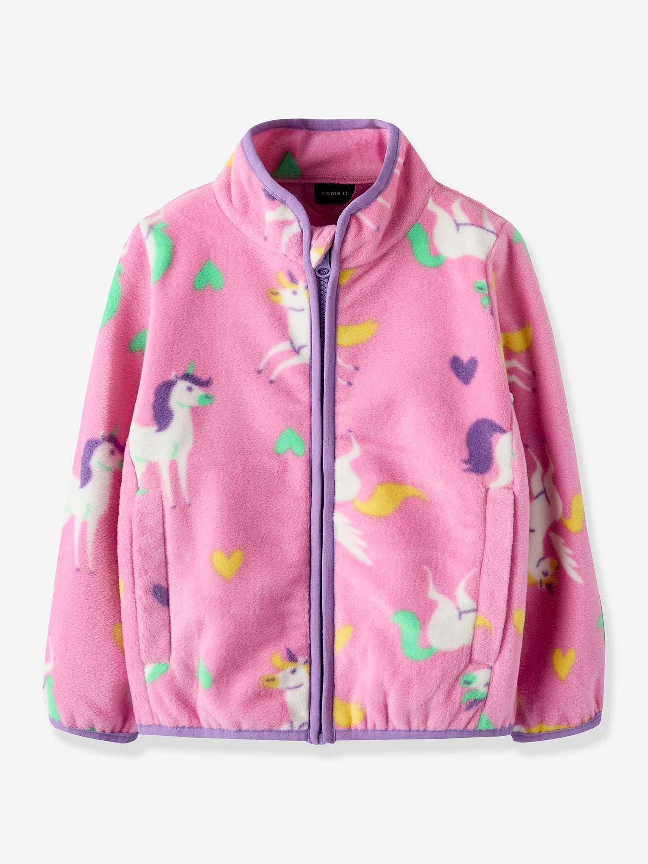 Fleece jas met all-over print voor meisjes NAME IT fuchsia