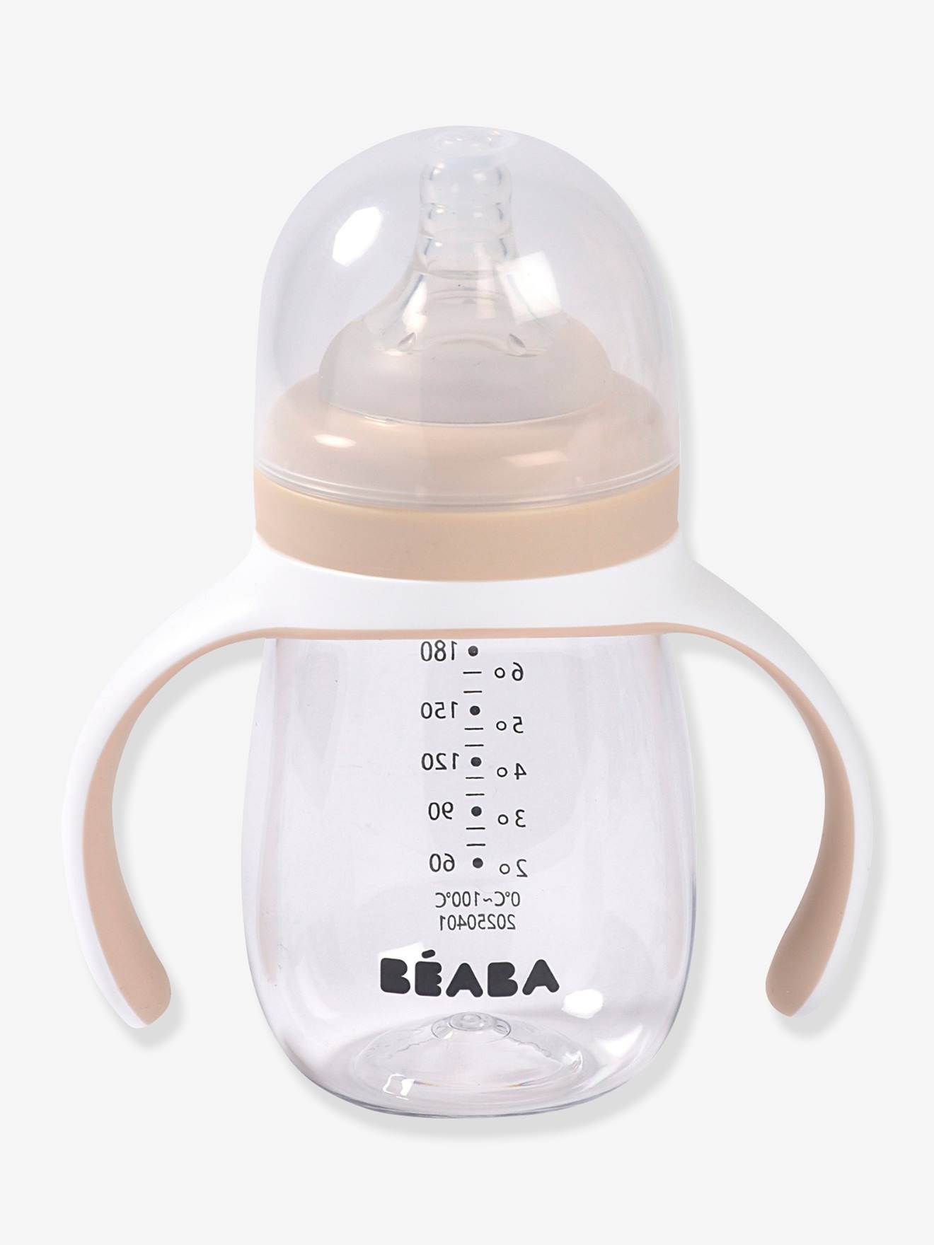 Leerfles 2 in 1 (210 ml) BEABA beige afbeelding