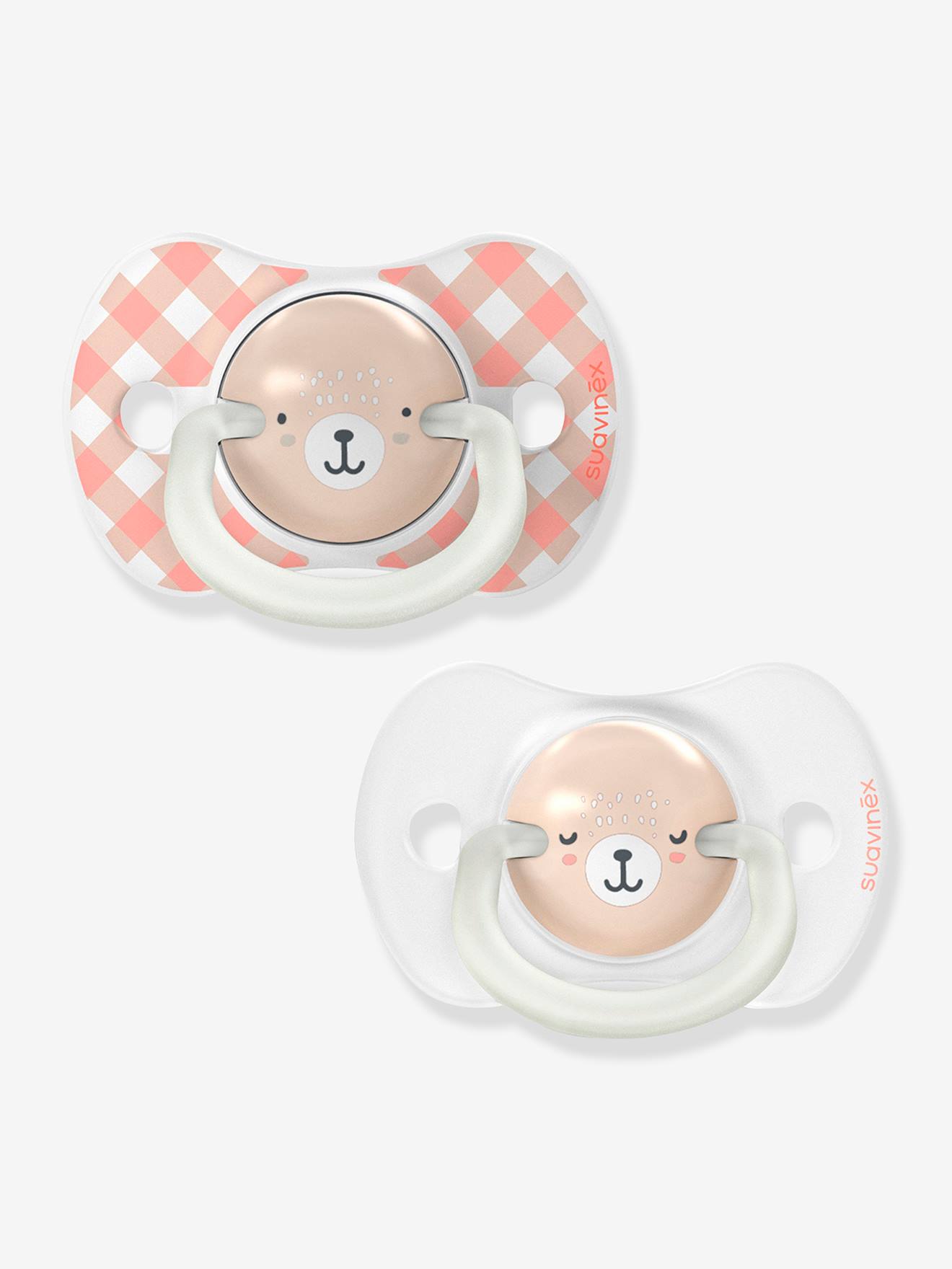 Set van 2 fopspenen met symmetrische speen SX Pro Night&Day SUAVINEX rozen afbeelding